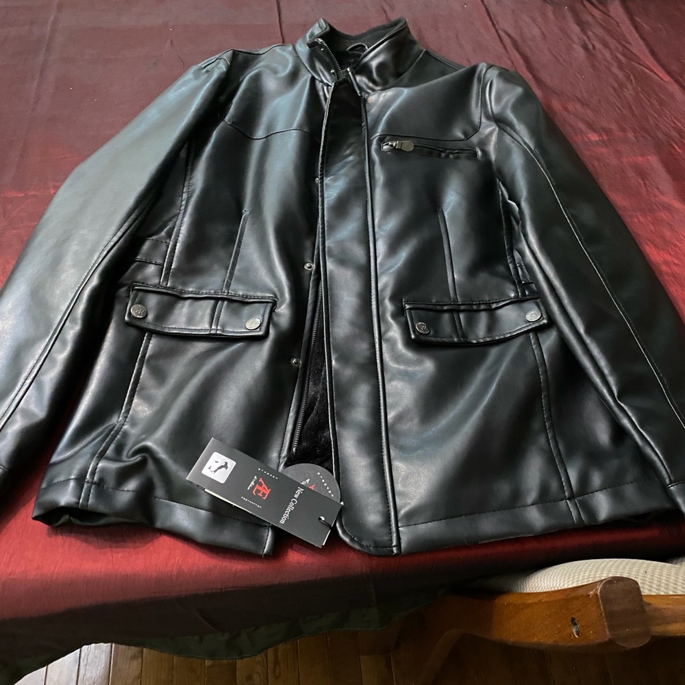 New Mens Insulated Leather Jacket